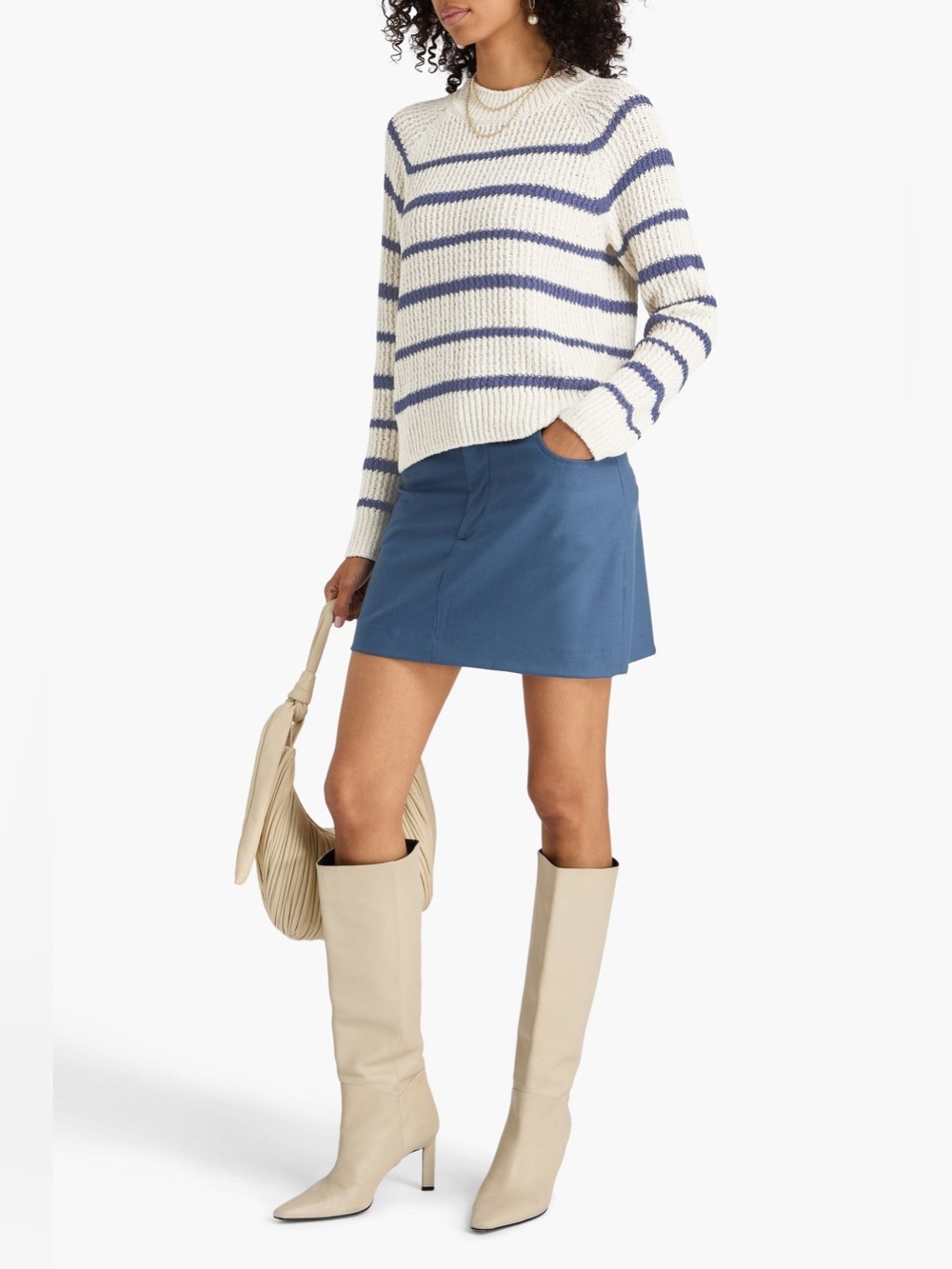 Vince striped Italian wool sweater nautical coastal fall resort cozy ribbed M